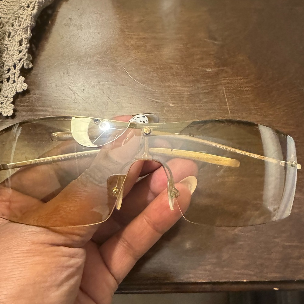 Ralph Lauren Elegant Gold-Tinted Rimless Sunglasses